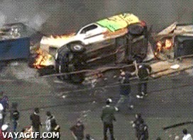 huelga,explosion,karma,fuego,furgoneta,derribar