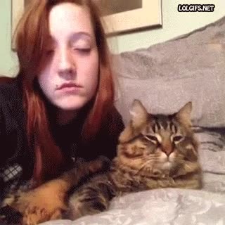 heavy metal,gato,chica,headbanging,rock,agitar