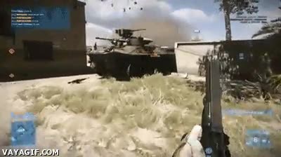 Battlefield 3,Sorpresa,Hostiazo,No la vio venir,tanque,carro de combate,muro,atropellar