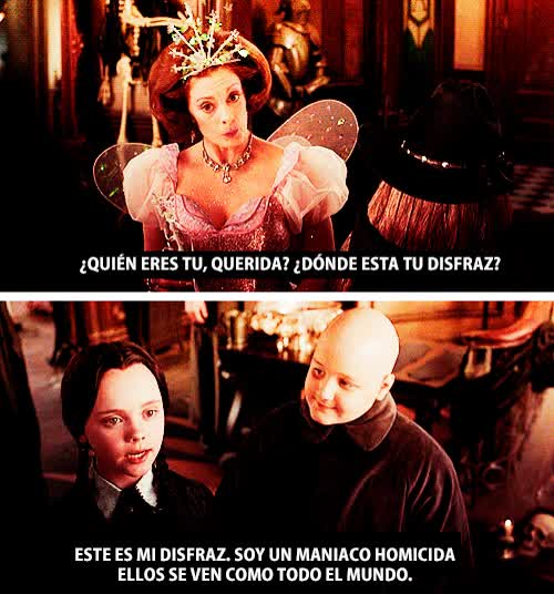 Miércoles sabe elegir los disfraces para las fiestas de Halloween homicida,halloween,asesina,pelicula,disfraz,maniaco homicida,son como todo el mundo,la familia addams