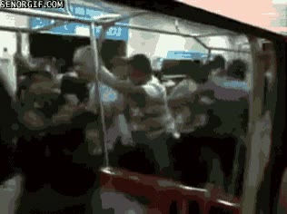 metro,tren,coger sitio,estampida,exageracion,asiento