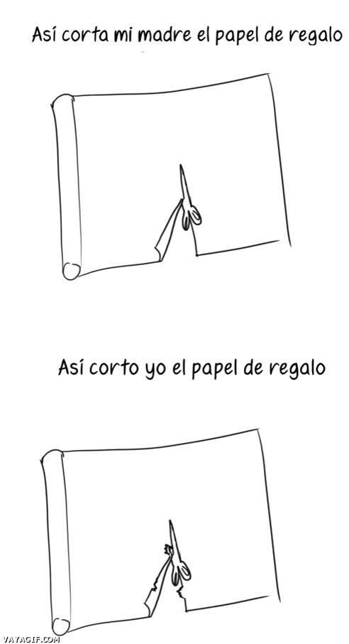 papel,madre,cortar,torpe,regalo,envolver,a bocaos