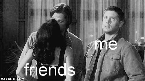 amigo,mujer,beso,sobrenatural,supernatural,besar,novios,expresion,incomodidad