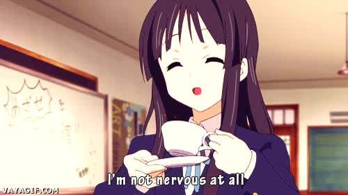 anime,chica,taza,nervios,nerviosa,temblores