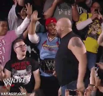 saludo,fail,idolo,big show,goyo jimenez chutado de esteroides,wwe,high five interruptus