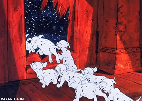 finde,estampida,101 dalmatas,cachorros,correr