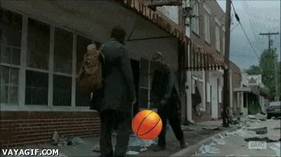 el gobernador,siempre sacando lo bueno de una mala situacion,Philip Blake,the walking dead,vaya finta,basket,pelota