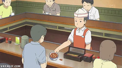 Señor, ¿le importaría no meter sus sucios dedos en mi plat...? ¿Pero esto qué es? anime,uñas bonitas,señor,plato,camarero