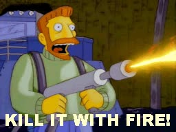 kill it with fire,lanzallamas,cani,pedir fuego,toma fuego,expresion,los simpson