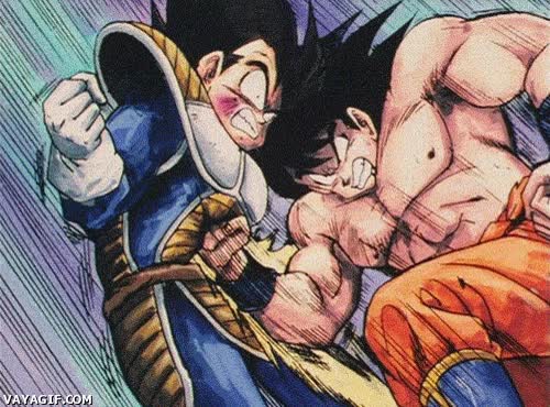 vegeta,dragon ball z,anime,epico,le daba una paliza a goku