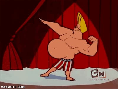 johnny bravo,gordo,barriga,muy fuerte pero barrigon,imposible de disimular