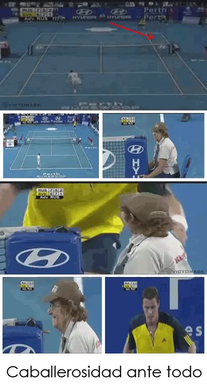 caballerosidad,pelotazo,beso,juez,tenis,recogepelotas