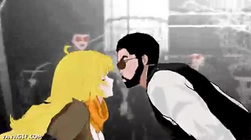 anime,puñetazo,a la mierda todo,rubia,beso,besar,ligar,chica