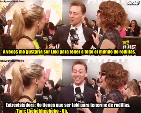 reportera,presentadora,dios,Loki,actor,seducción,Tom Hiddleston