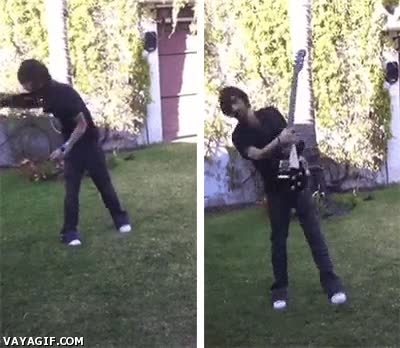 guitarra electrica,tirar,FAIL,romper,ostiazo,girar,tentar a la suerte