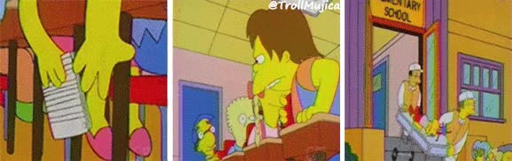 milhouse,nota,los simpson,nelson,paliza,intenci&oacute;n,lisa,amor,carta,rom&aacute;ntica