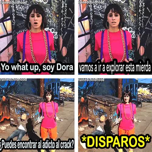 Disparos,Adicto,TV,Periodista,Mierda,Dora la exploradora,Mayor