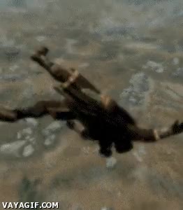 videojuego,gigante,volar,por los aires,girar,ostia,skyrim