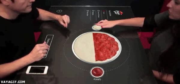 Mesa,Display,T&aacute;ctil,Tocar,Pizza,Preparar,Tecnolog&iacute;a,Futuro