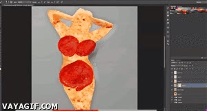 pizza babe,Photoshop,mujer,modelo,mmm... pepperoni,queso,medios,editar