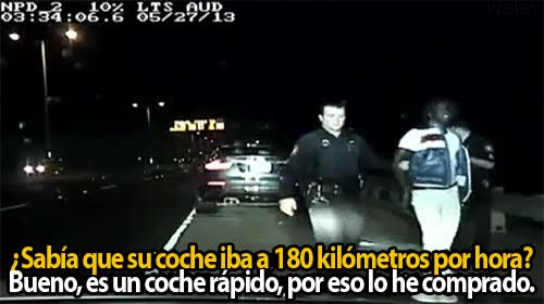 arrestado,coche,policia,detenido,coche rapido,vacilar,180 km/h