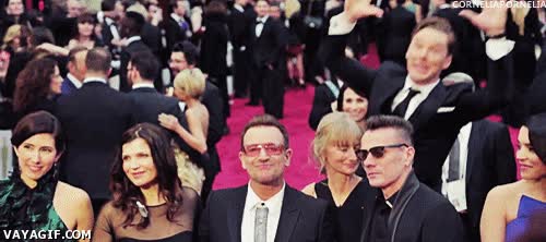Photobomb,Benedict Cumberbatch,Oscars,Jodefotos,bono,u2,foto