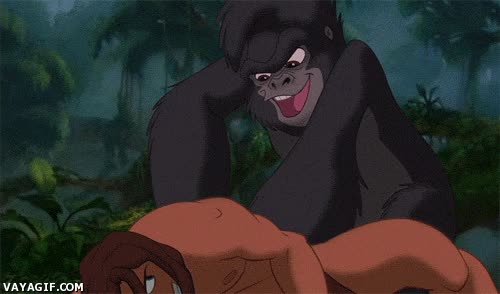 tarzan,gorila,jugar,hermano peque&ntilde;o,pelea