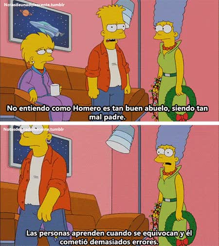 Las personas aprenden con los errores, y Homer ha cometido tantos... homer,cometer,errores,los simpson,bart,aprender,padre,abuelo