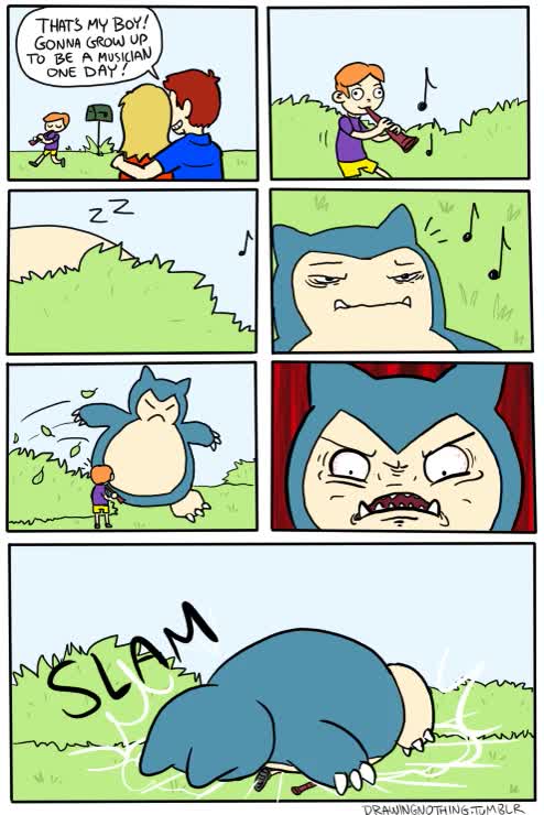 snorlax,pokémon,aplastar,slam,flauta,pokeflauta