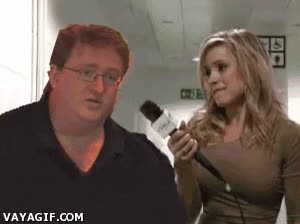 steam,gamer,juegos,gabe newell,reportera,emocionada