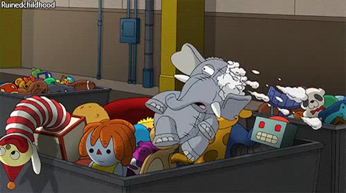 toy story,padre de familia,juguete,elefante,muñeco,despertar,levantar