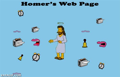Homer's Web Page,pagina web,gifs,jesus bailando,así empezó internet,Los Simpson