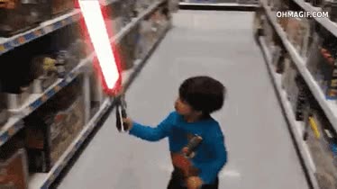 supermercado,tirar,fuego,mercado,cosas,comprar,ni&ntilde;o,espada,sable,laser,star wars