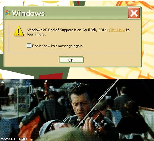 windows,xp,windows xp,finalizar,fin,violín,mensaje,end of support