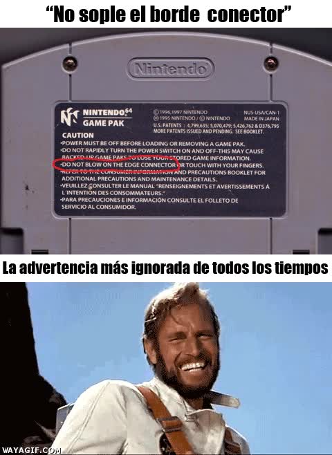 no soplar,reir,advertencia,cartucho,nintendo,ignorar,videojuego