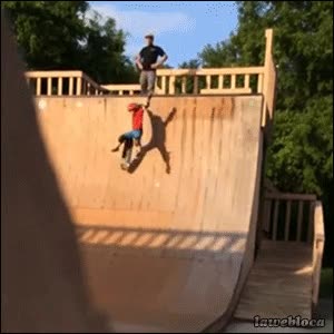 Padre del a&ntilde;o,Rampa,Caer,Empujar,Half pipe,Skate,Skater,Hijo