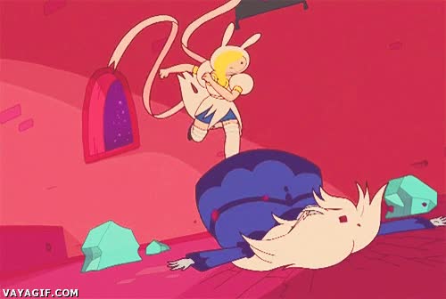 hora de aventuras,puñetazo,chica,cerca,celosa,golpe