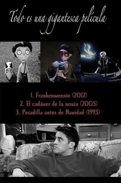 Creo que Tim Burton tiene una especie de plan maestro películas,Tim Burton,lógica,secuencia,sorpresa,en orden inverso,frankenweenie,la novia cadaver,pesadilla antes de navidad