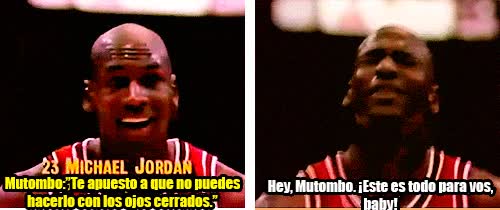 michael jordan,nba,ojos cerrados,mitico,dikembe mutombo