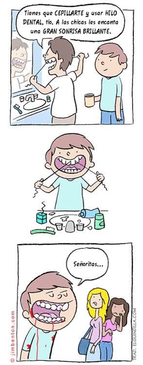 ligar,dientes,hilo,enc&iacute;as,dentadura,sangrar