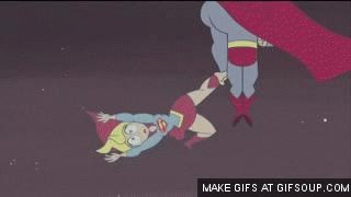 calzoncillos,gallumbos,Superman,Supergirl,eso te pasa por llevarlos por fuera,enfadada,pelea