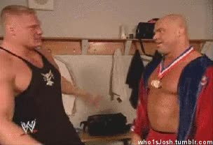 wwe,brock lesnar,kurt angle,online,empujon,paliza,novato