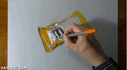 sombras,brillos,realismo,dibujar,chocolatinas,bolsa,m&m's,dibujante