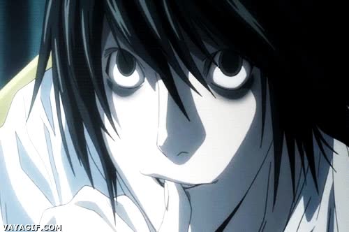 L,Death Note,Expresion,picardia,pulgar,morder