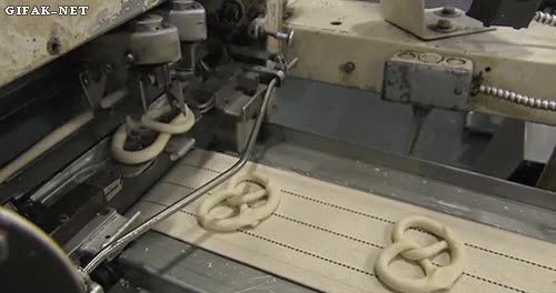 pretzels,galletitas saladas,con sal,fabricar,fabricaci&oacute;n,maquina