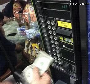 dinero,máquina expendedora,robar,gratis,billete,plastico,estirar
