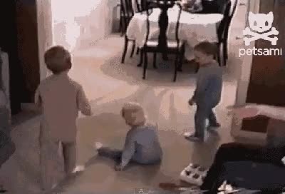 juego,perro,mascota,tirar,caída,niños,locura