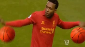 montaje,pelotas de basket,sturridge,liverpool,celebraci&oacute;n de gol