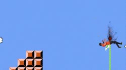 Super Mario Bros,Saltar,Morir,Poste,Bandera,Final,Clavarse