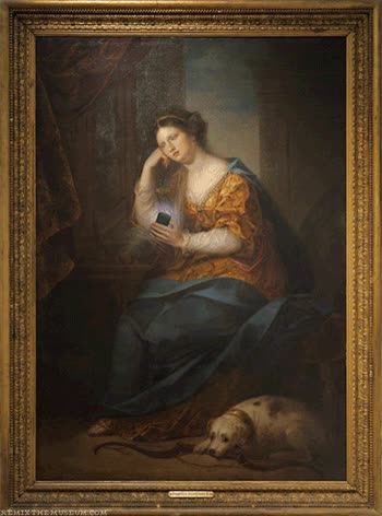 cuadro,arte,pintura,humor,llamada,m&oacute;vil,smartphone